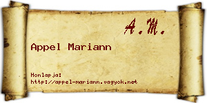 Appel Mariann névjegykártya