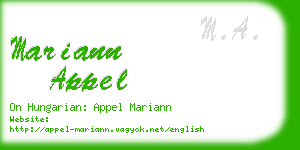 mariann appel business card